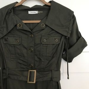 Calvin Klein Belted Utility Shirt Dress